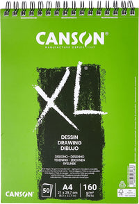 Risalni blok Canson XL Dessin A4 160 g/m² 50 listov spiralna vezava