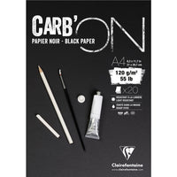Risalni blok s črnim papirjem CLAIREFONTAINE Carb'On 120 g/m² – 20 listov