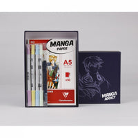 Risalni set za mango CLAIREFONTAINE Manga Addict Tombow A5 - 50 listov