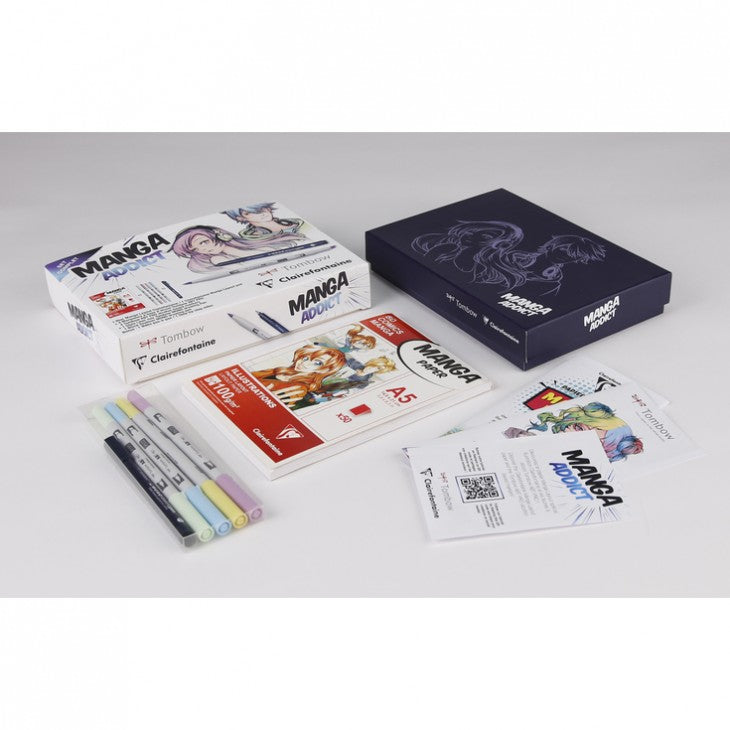 Risalni set za mango CLAIREFONTAINE Manga Addict Tombow A5 - 50 listov