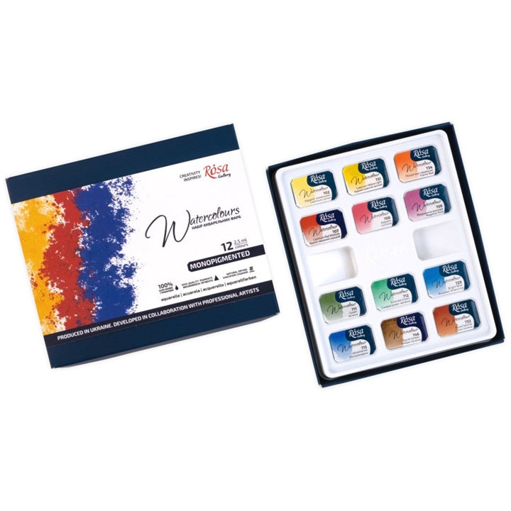 ROSA Gallery Monopigmentirane akvarelne barve 12x2,5 ml