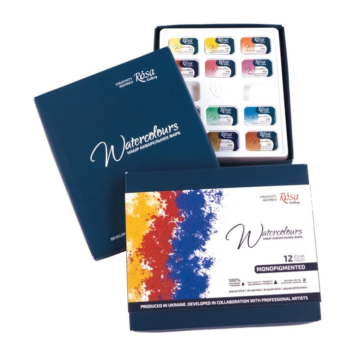ROSA Gallery Monopigmentirane akvarelne barve 12x2,5 ml – pogled 2