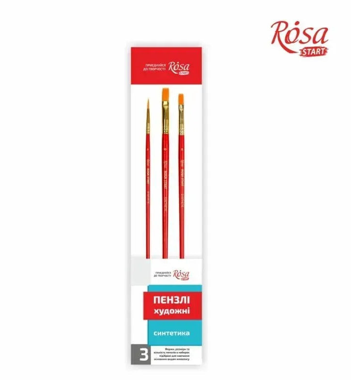 ROSA Start 5 set univerzalnih čopičev 3 kosi (velikosti 2, 8, 10)