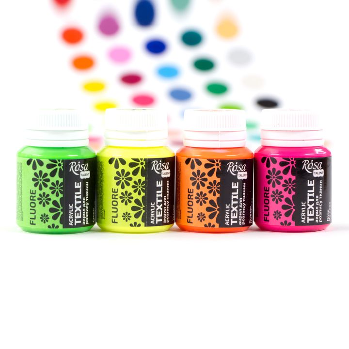 ROSA TALENT Fluorescentna akrilna barva za tekstil 20 ml | Različni odtenki