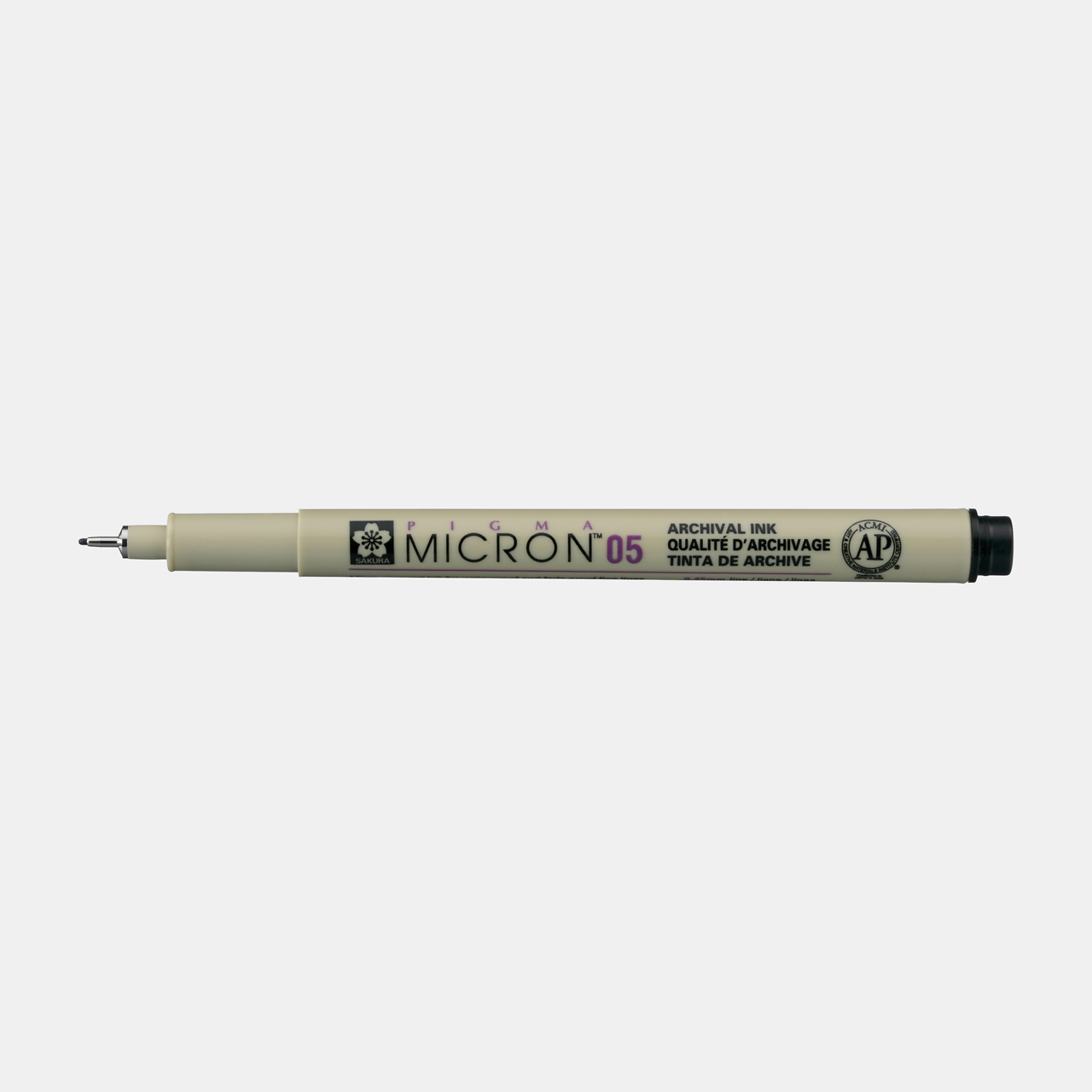 Sakura Pigma Micron 05 fineliner 0,45 mm – set 6 barv – Črna