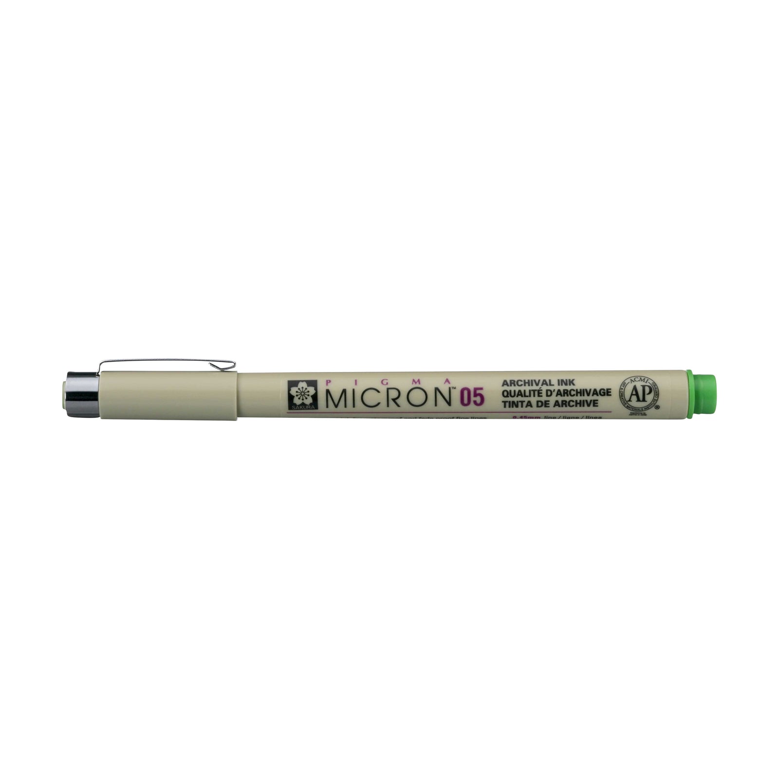 Sakura Pigma Micron 05 fineliner 0,45 mm – set 6 barv – Sveže zelena