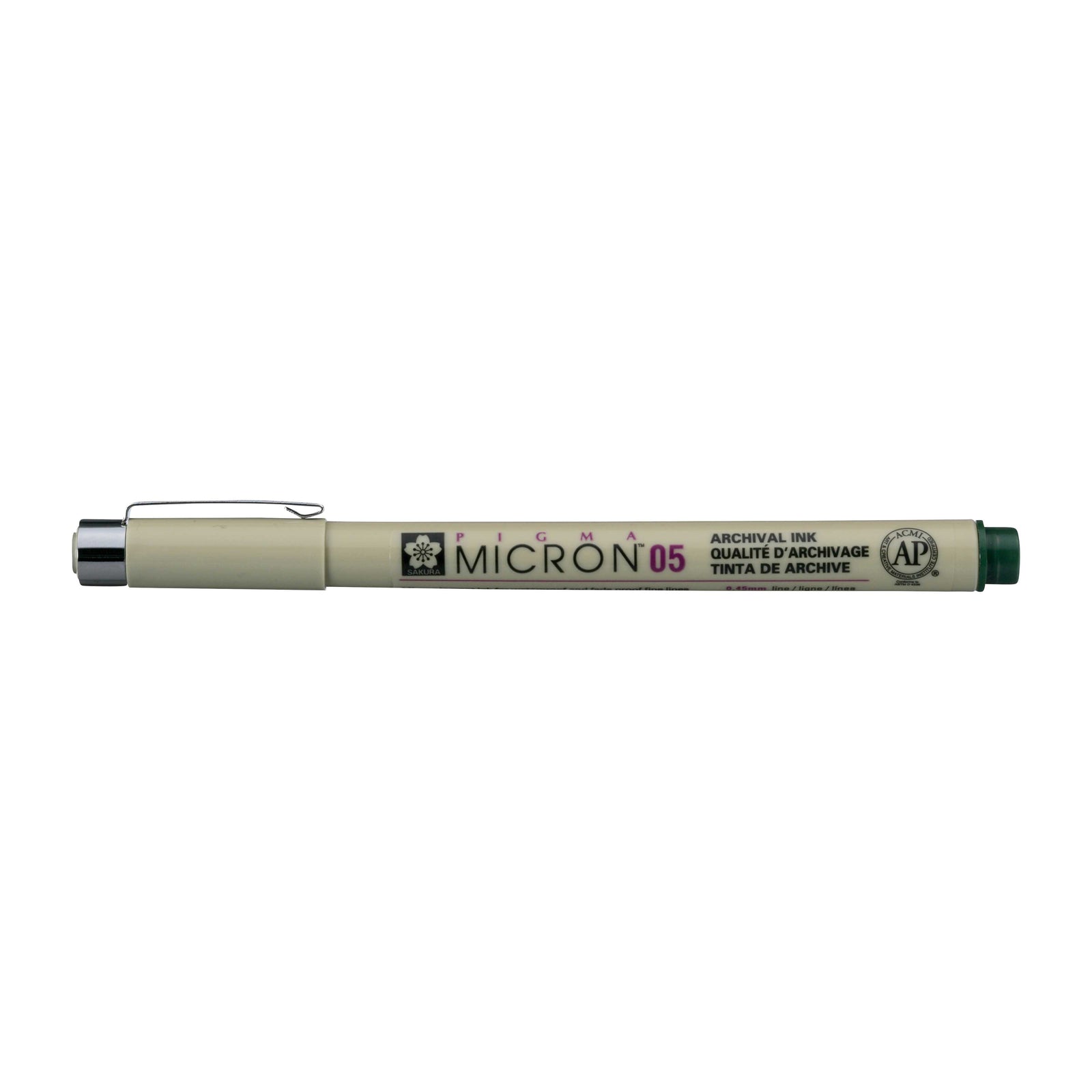 Sakura Pigma Micron 05 fineliner 0,45 mm – set 6 barv – Lovska zelena