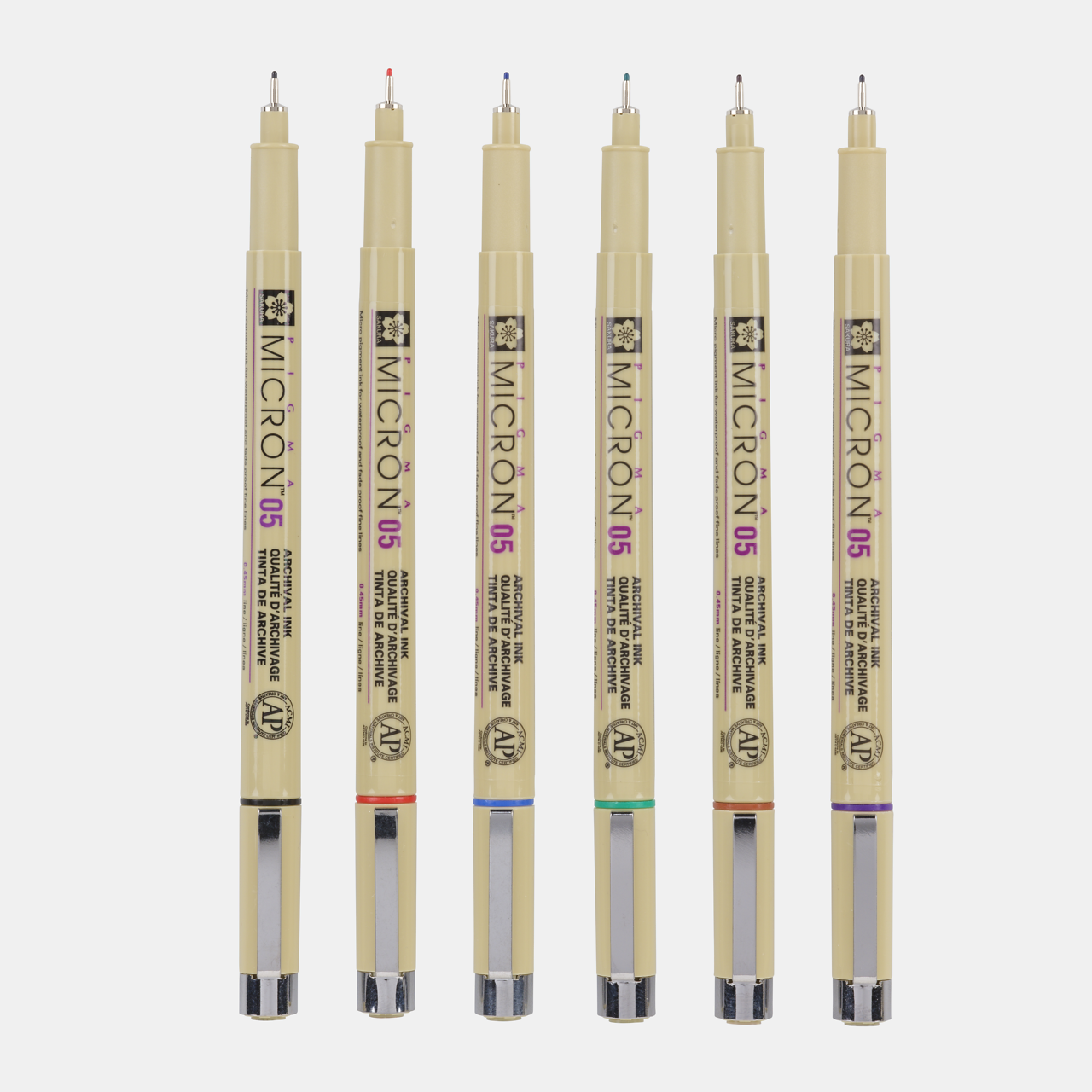 Sakura Pigma Micron 05 fineliner 0,45 mm – set 6 barv