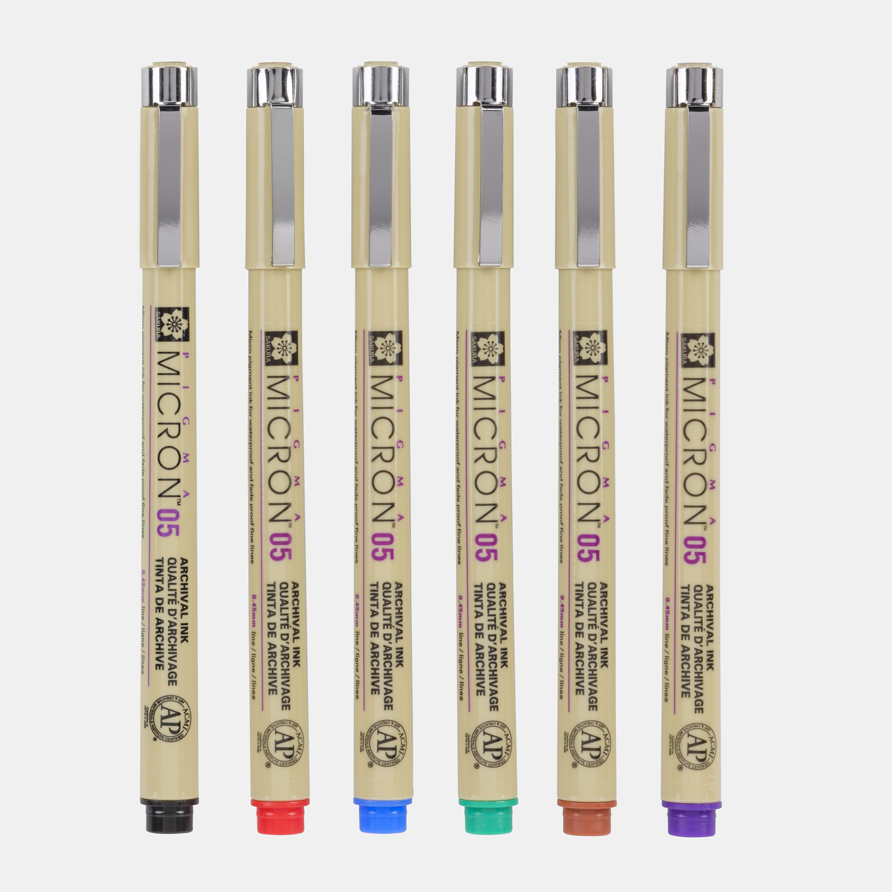 Sakura Pigma Micron 05 fineliner 0,45 mm – set 6 barv