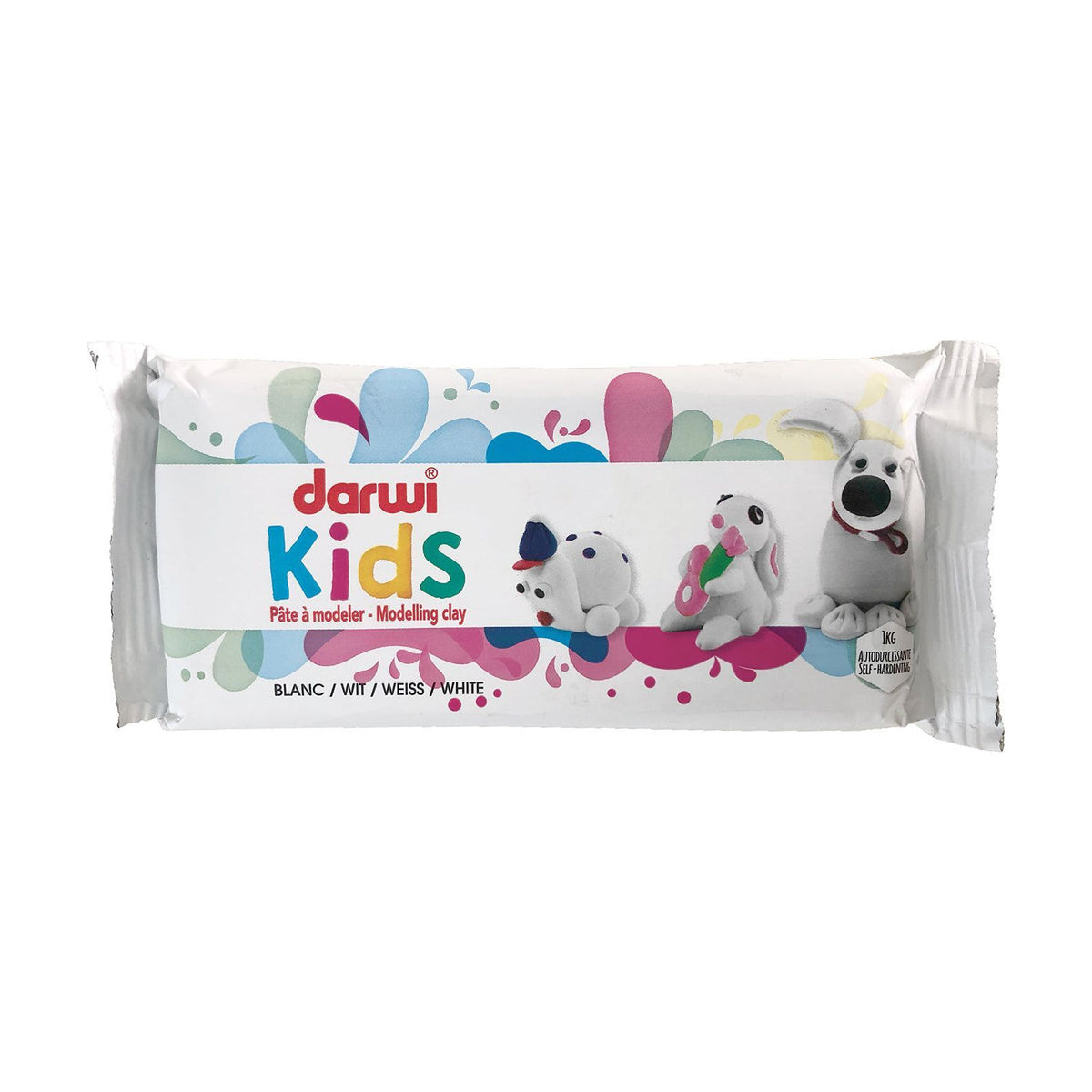 Samoutrjujoča modelirna masa DARWI Kids 1000 g bela