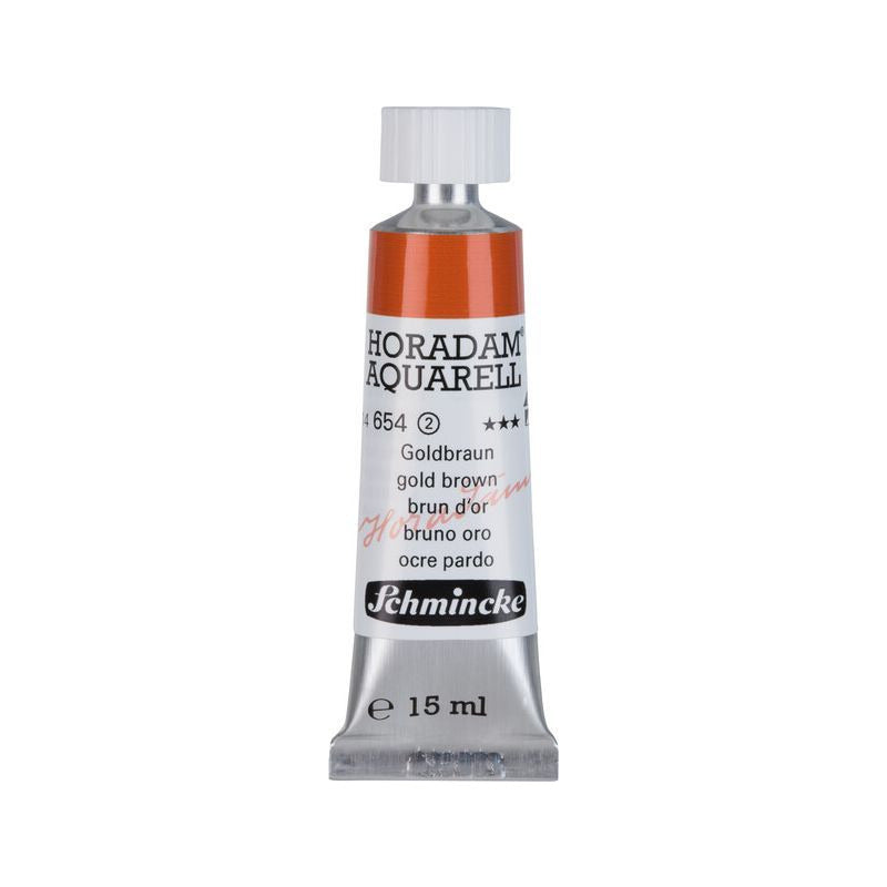 Schmincke Horadam akvarelna barva v tubi 15 ml - Onetz – 654 Zlato rjava
