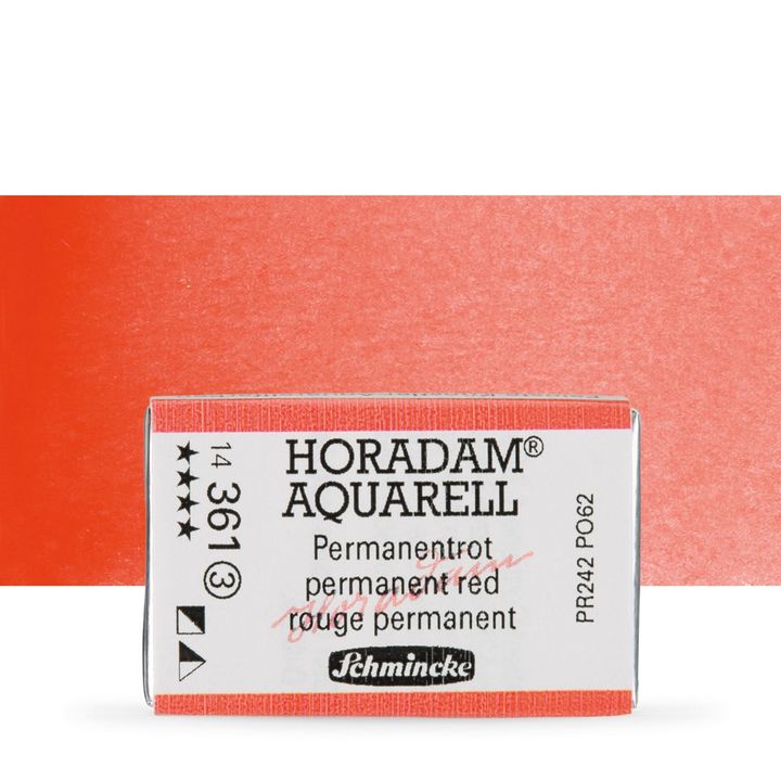 Schmincke Horadam akvarelne barve v celi ponvi – 361 Permanent Red