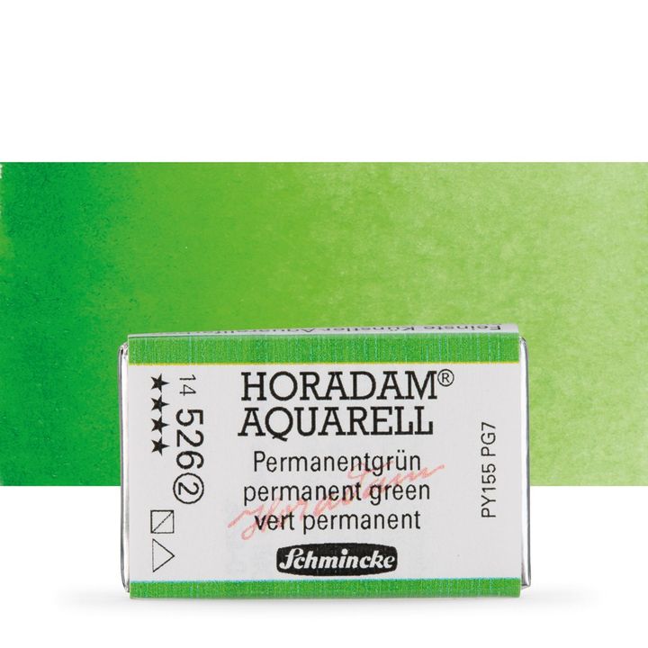 Schmincke Horadam akvarelne barve v celi ponvi – 526 Permanent Green