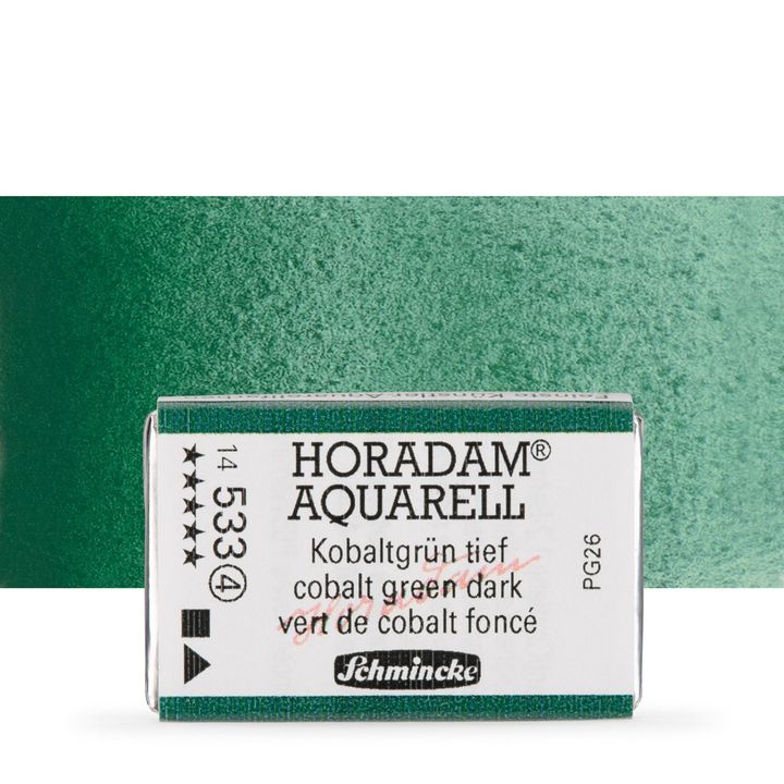Schmincke Horadam akvarelne barve v celi ponvi – 533 Cobalt Green Dark