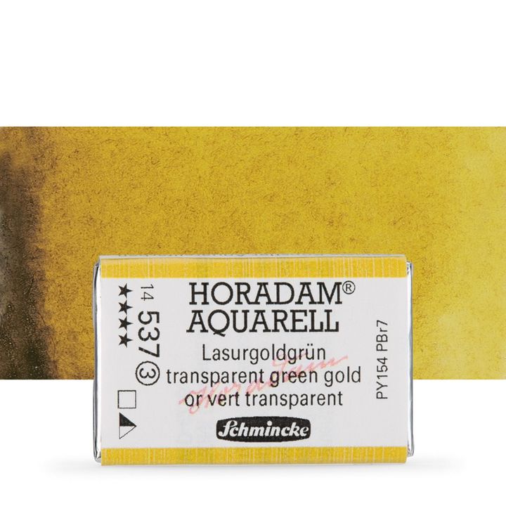 Schmincke Horadam akvarelne barve v celi ponvi – 537 Transparent Green Gold