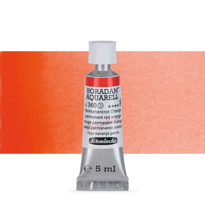 Schmincke Horadam akvarelne barve v tubi po 5 ml – 360 Permanent Red Orange