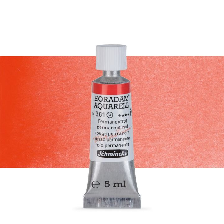 Schmincke Horadam akvarelne barve v tubi po 5 ml – 361 Permanent Red