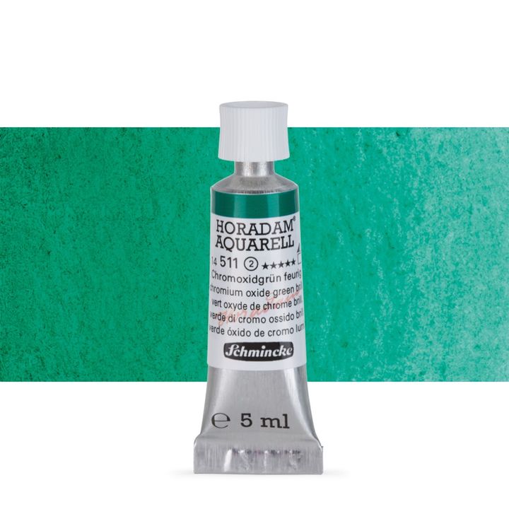 Schmincke Horadam akvarelne barve v tubi po 5 ml – 511 Chromium Oxide Green Brilliant