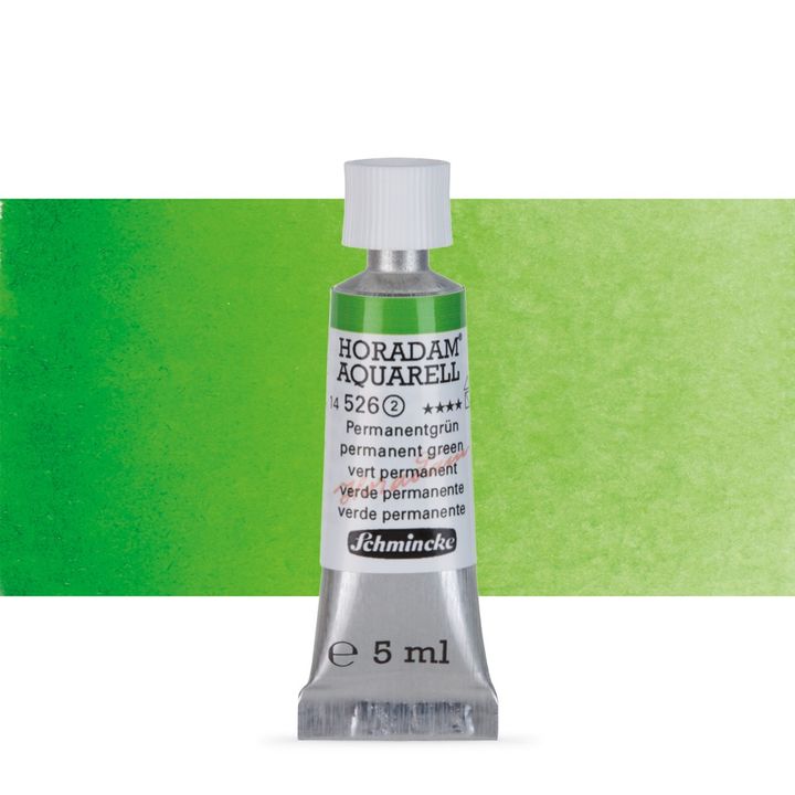 Schmincke Horadam akvarelne barve v tubi po 5 ml – 526 Permanent Green