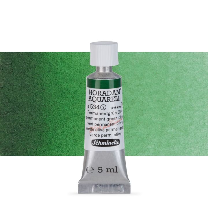 Schmincke Horadam akvarelne barve v tubi po 5 ml – 534 Permanent Green Olive