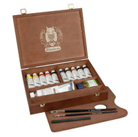 Schmincke MUSSINI lesena kazeta, 10 x 35 ml + bela 150 ml