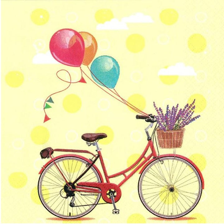 Serviete za decoupage Bicycle with Balloons - 1 kos