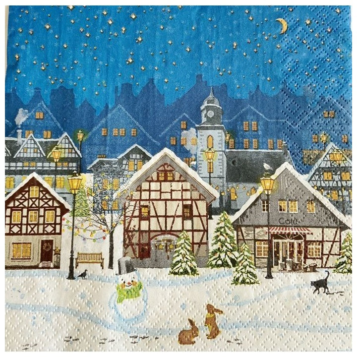 Serviete za decoupage Christmas Village - 1 kos