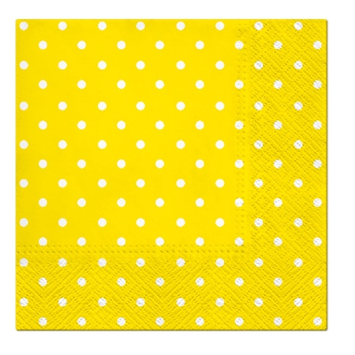 Serviete za decoupage cocktail Yellow Dots - 1 kos