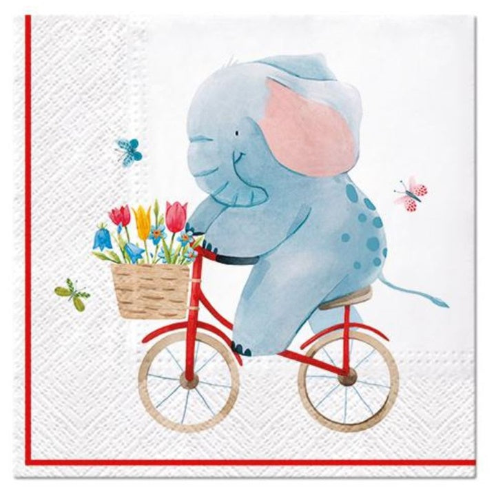 Serviete za decoupage Elephant on Bike - 1 kos