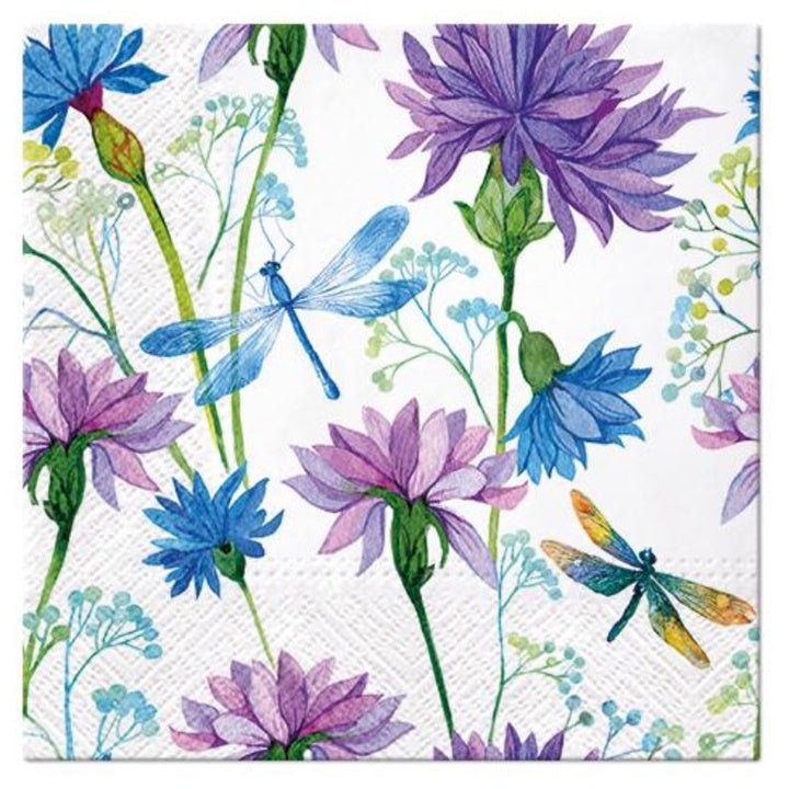 Serviete za decoupage Flower with Dragonfly - 1 kos