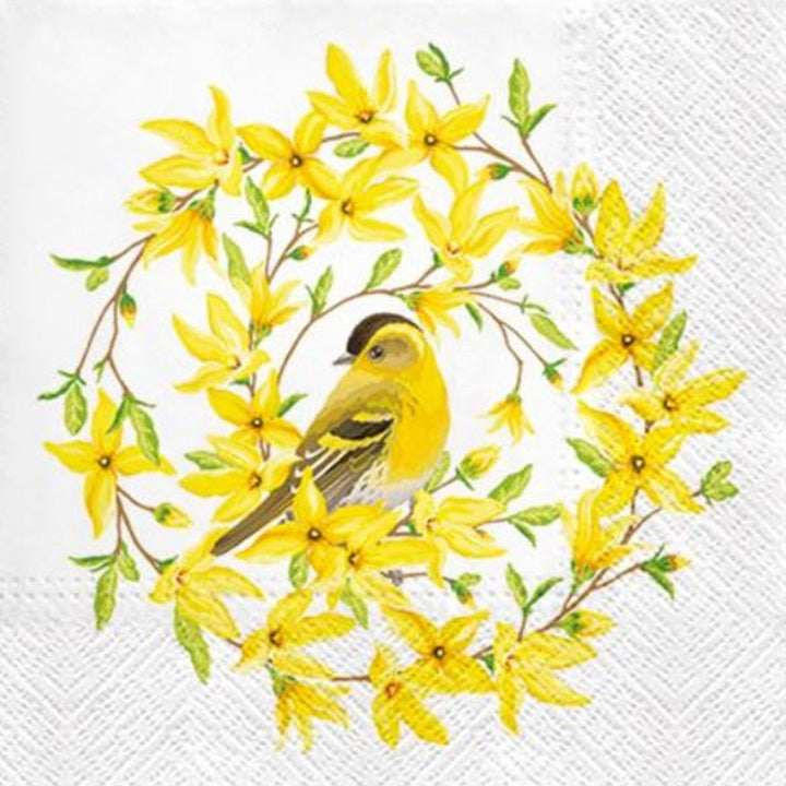 Serviete za decoupage Forsythia & Bird - 1 kos