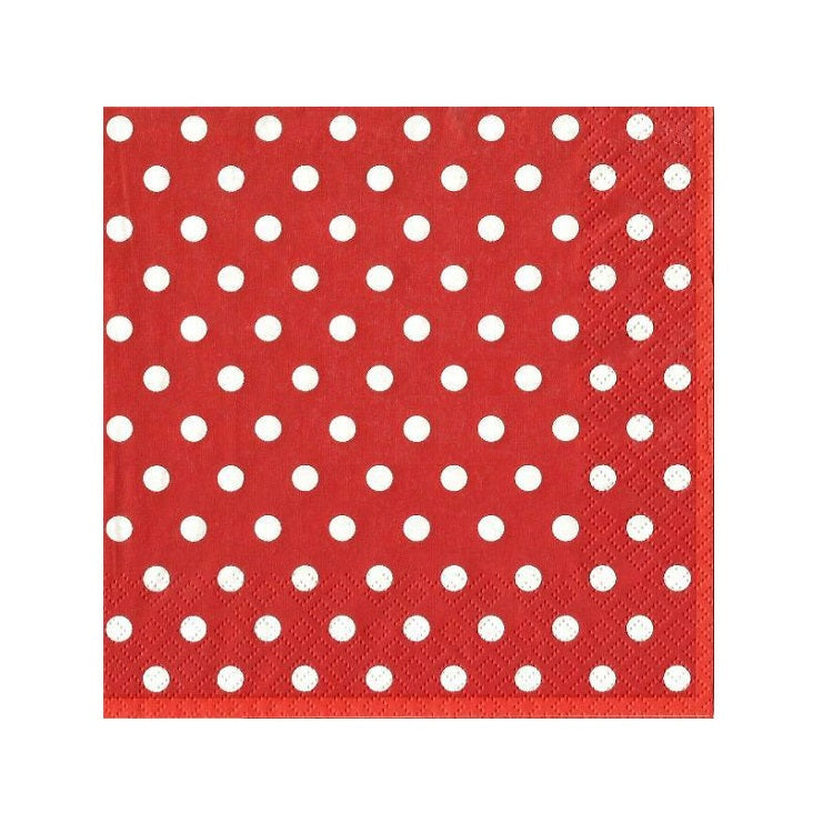 Serviete za decoupage - Rdeča s pikami - 1 kom