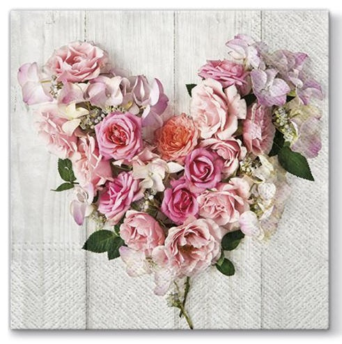 Serviete za decoupage - Rose Heart - 1 kom