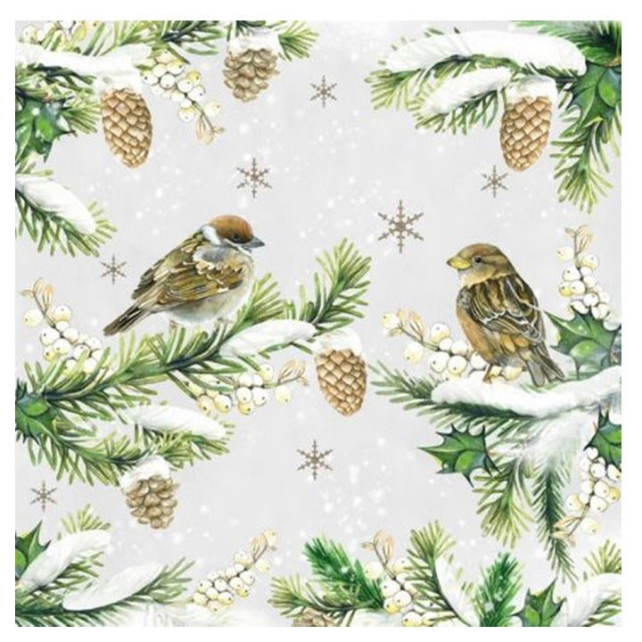 Serviete za decoupage Sparrows in Snow - 1 kos