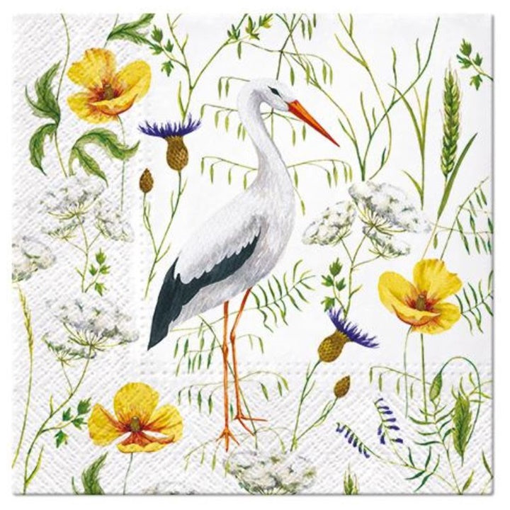Serviete za decoupage Stork in Grassland - 1 kom