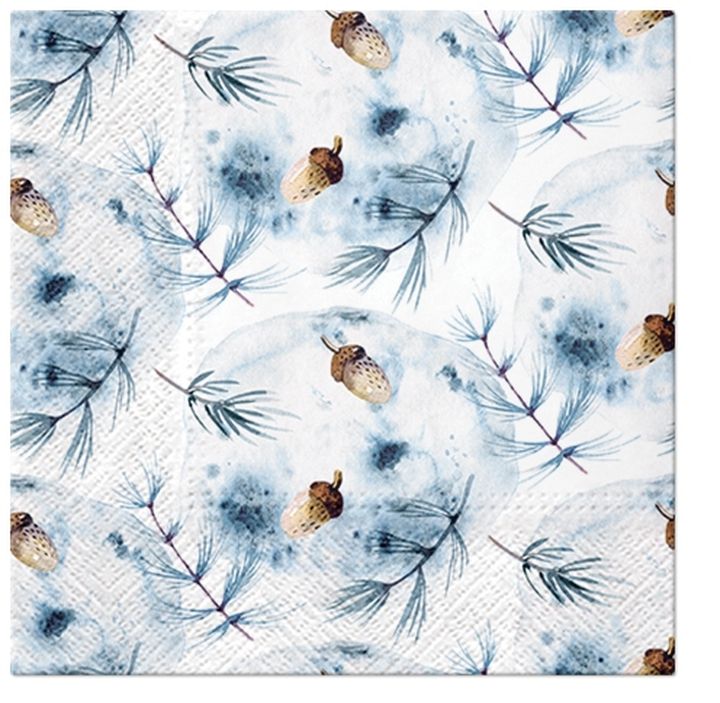 Serviete za decoupage Winter Acorns - 1 kos