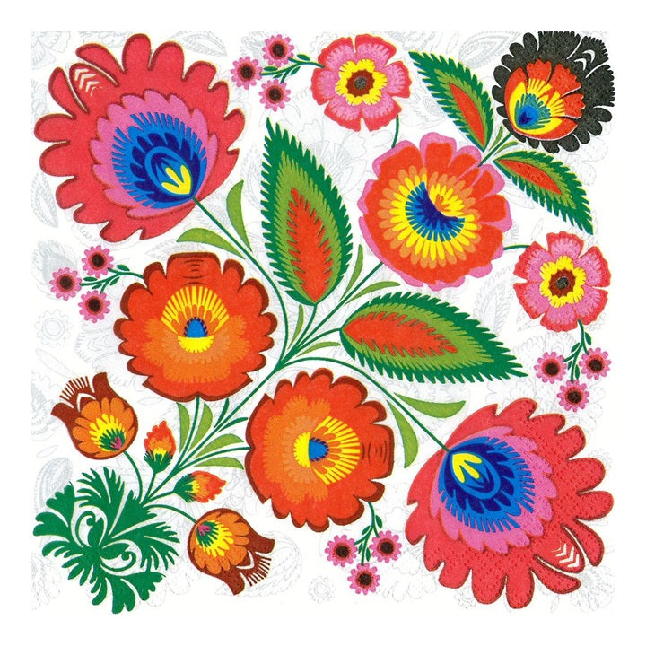 Serviete za decupage - Cvetni folk motiv - 1 kom