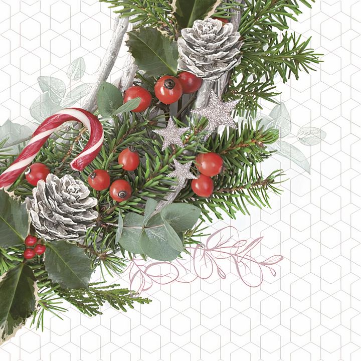 Serviete za dekupaž Adventni venček s storži - 1 kos