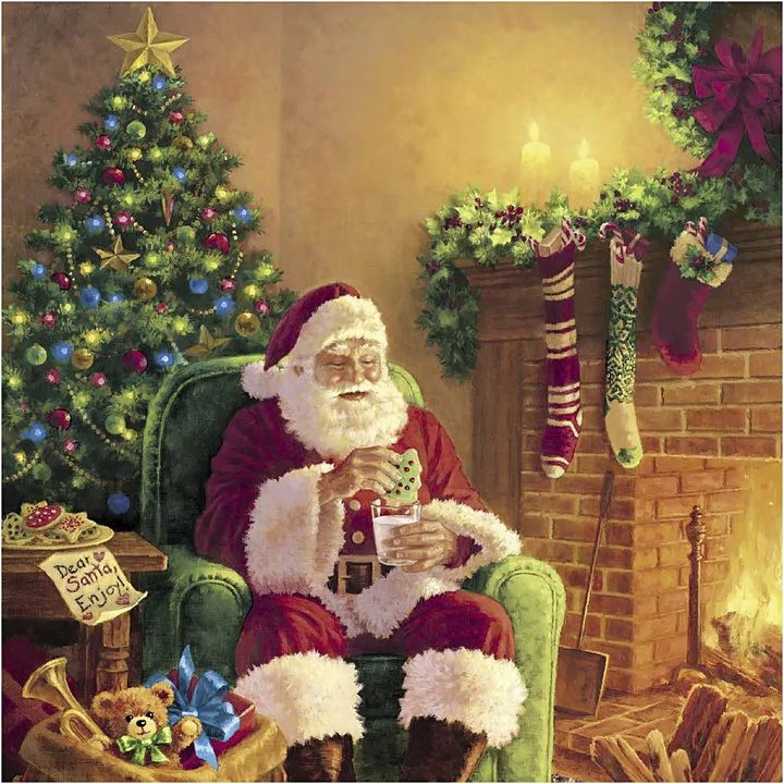 Serviete za dekupaž Santa at home