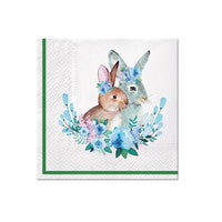 Serviete za dekupažo - Bunnies with Wreaths  - 1 kos