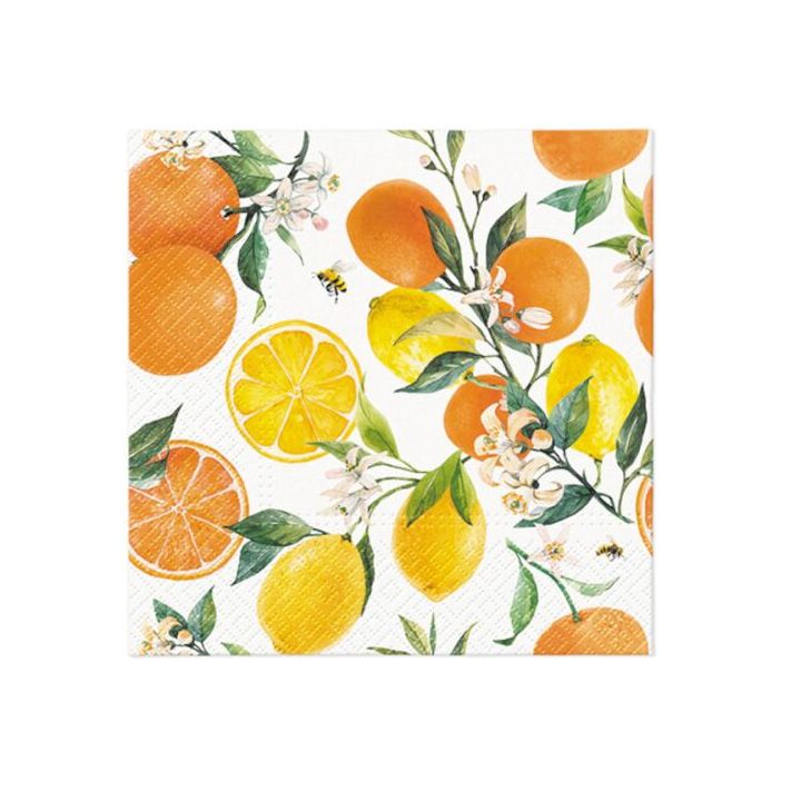 Serviete za dekupažo - Citrus with bees  - 1 kos