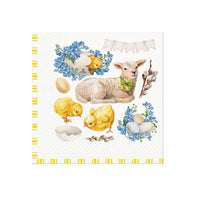 Serviete za dekupažo - Easter lamb frame  - 1 kos