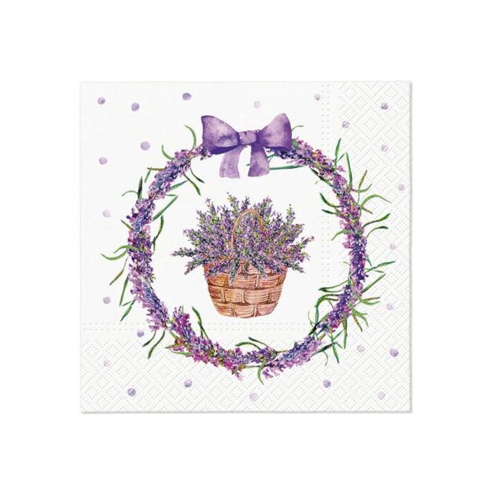 Serviete za dekupažo - Lavender Basket  - 1 kos