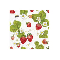 Serviete za dekupažo - Strawberries with Bees  - 1 kos
