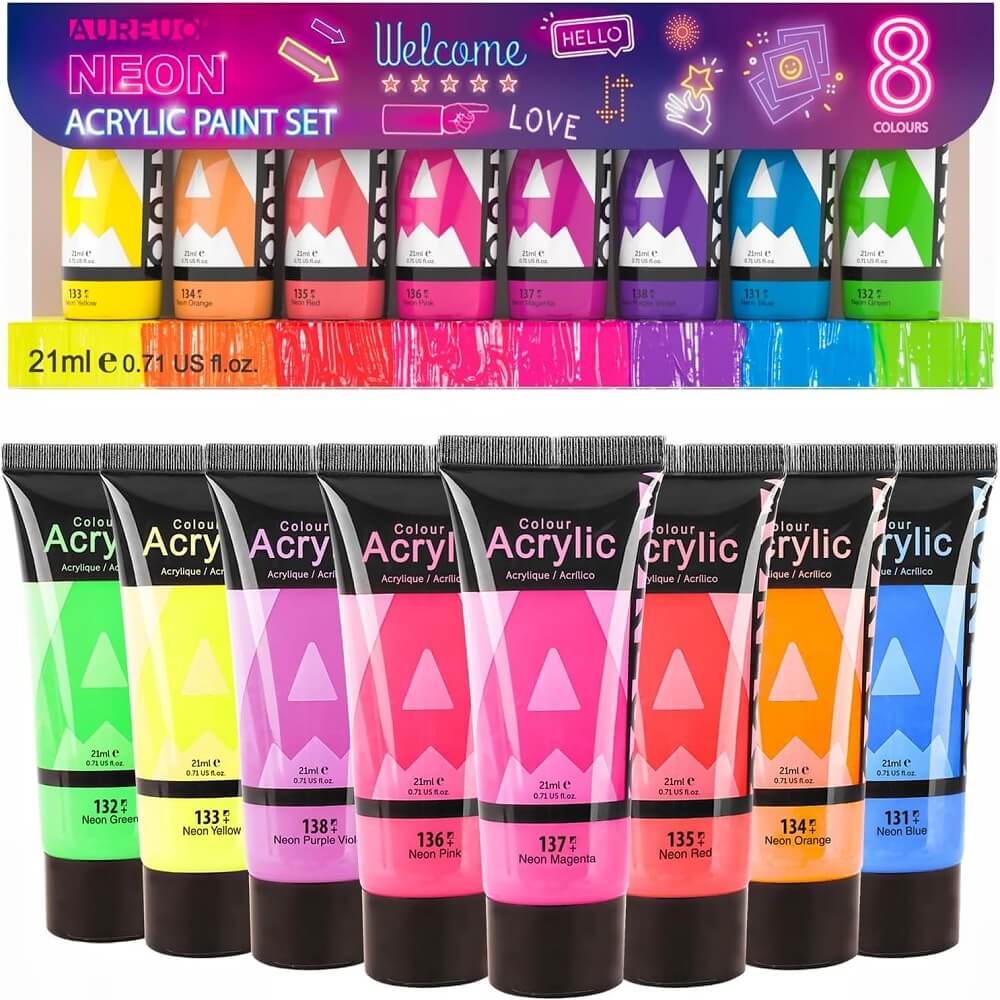 Set 8 neonskih akrilnih barv Phoenix 8 x 21 ml