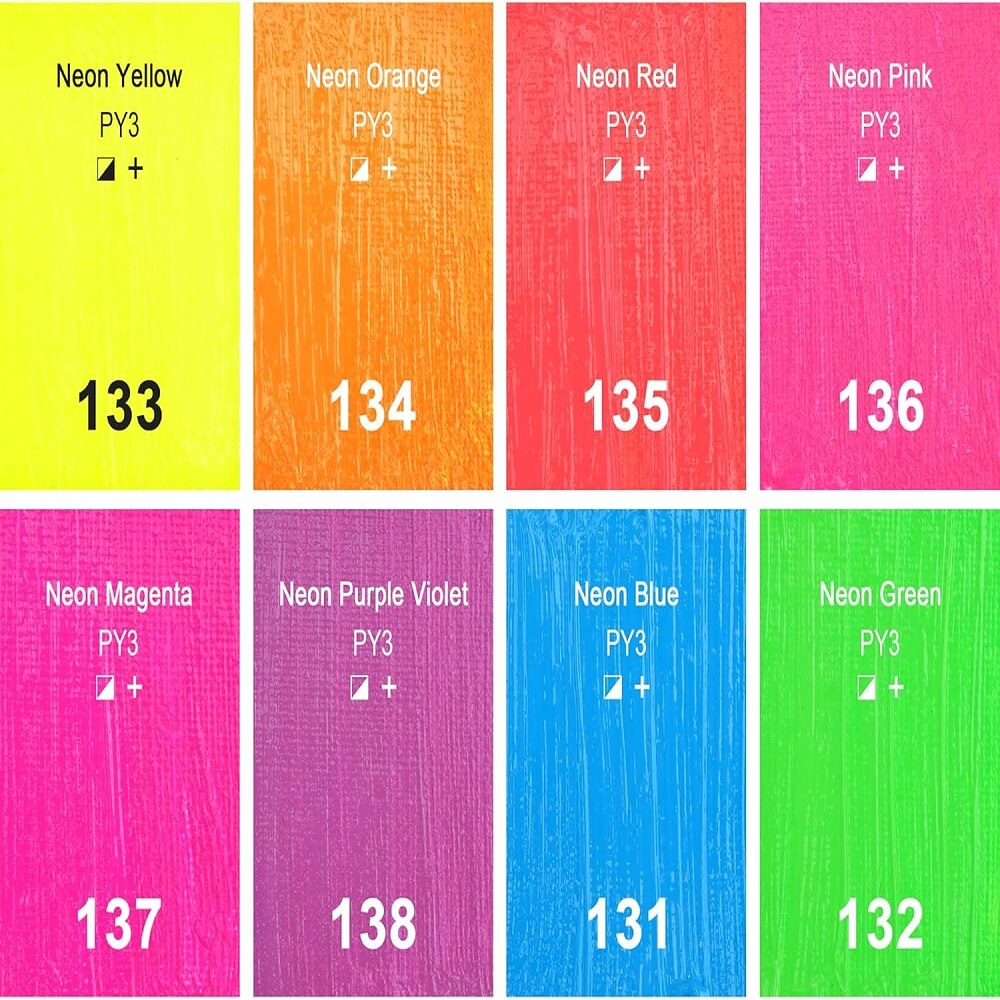 Set 8 neonskih akrilnih barv Phoenix 8 x 21 ml