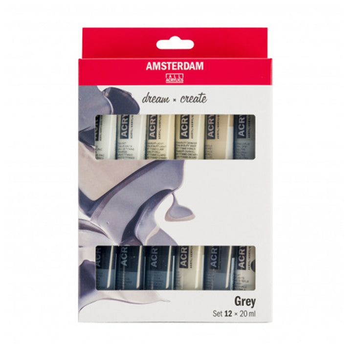 Set akrilnih barv AMSTERDAM dream and create Grey 12 x 20 ml
