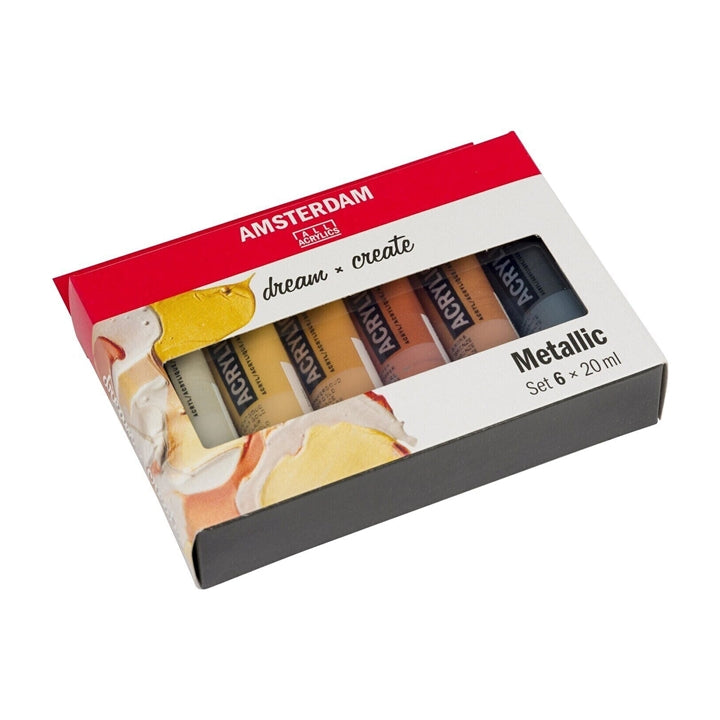 Set akrilnih barv AMSTERDAM dream and create Metallic 6 x 20 ml