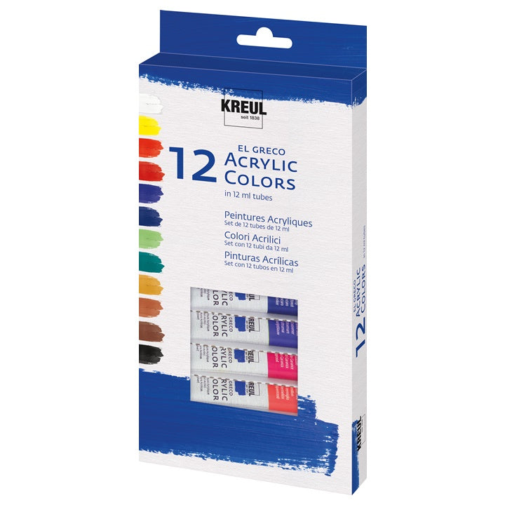 Set akrilnih barv El Greco 12 x 12 ml