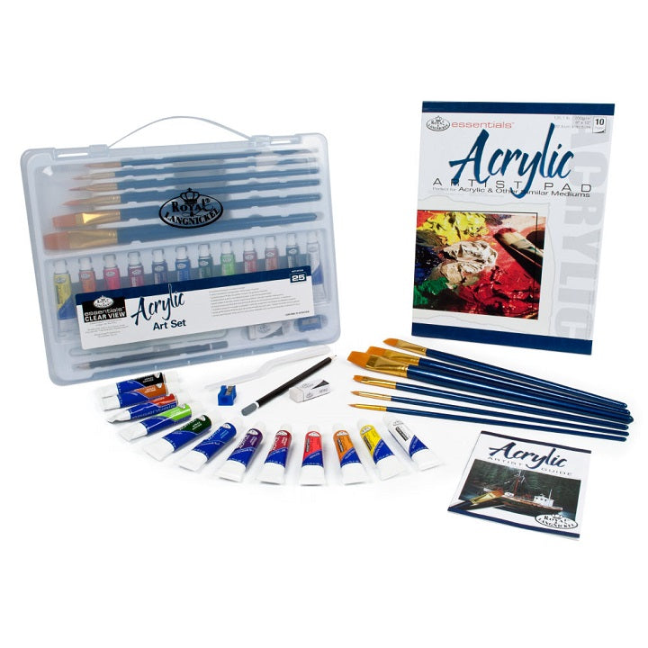 Set akrilnih barv Essentials v kovčku - 25 delni